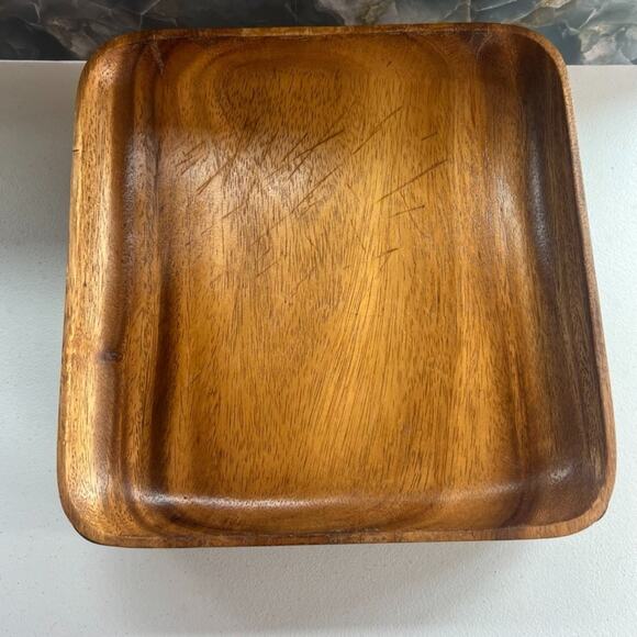 Monkey Pod Wood 12" Serving Plates Tray Platters Mid Century Modern Set of 7 - Picture 3 of 16